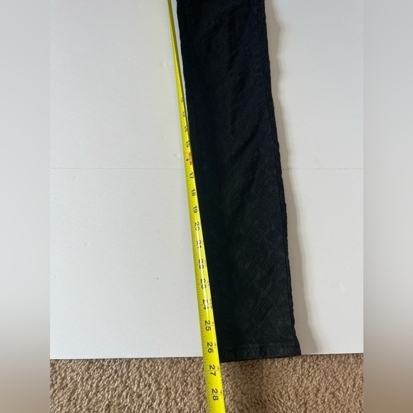 Pilcro & Letterpress Black Textured Script pants Size 24 - Picture 7 of 9